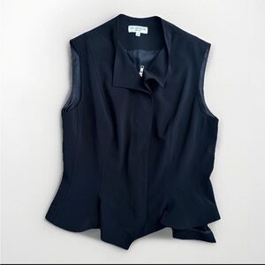 Ivan Grundahl Copenhagen Black Peplum Blazer Vest Zip Avant Garde Size 44 Scandi